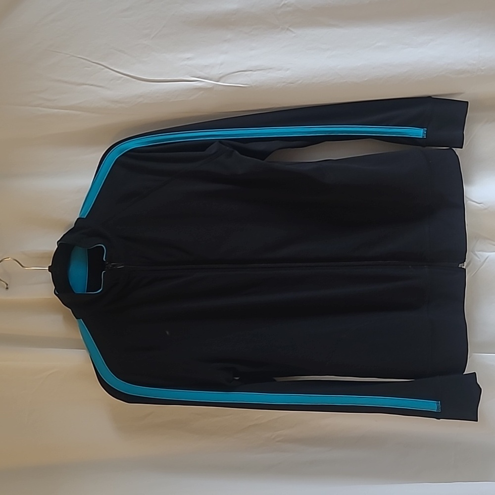 Weekenders Flex Jacket, medium,  black with turquoise detail.
